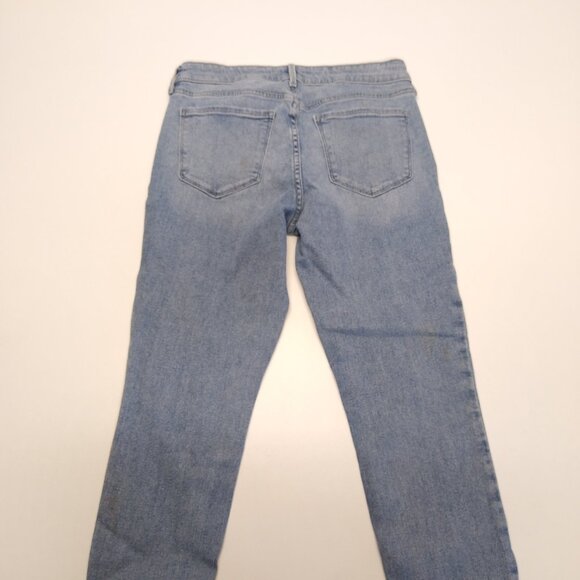 Old Navy Rockstar Mid Rise Super Skinny Jeans Size 8 Light Wash Distressed Denim - Picture 3 of 7